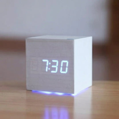 Natural Wood-Look LED Time Display Block