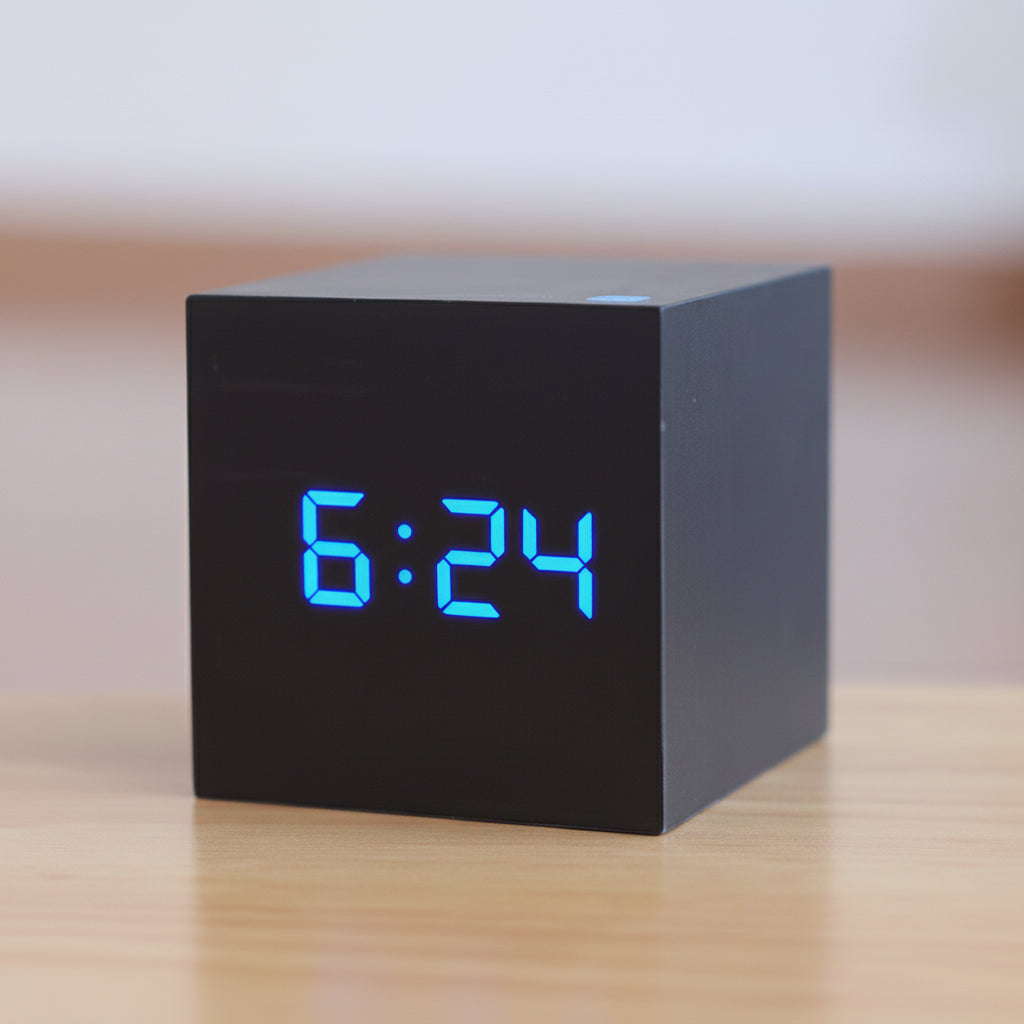 Natural Wood-Look LED Time Display Block