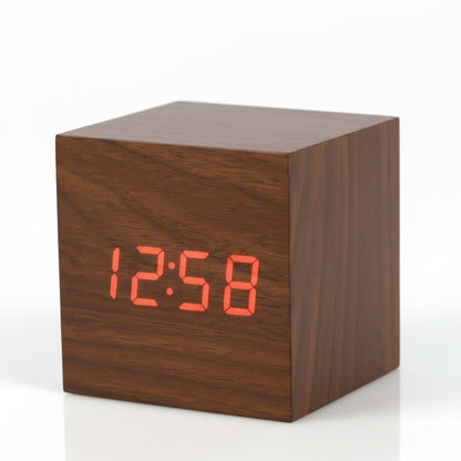 Natural Wood-Look LED Time Display Block
