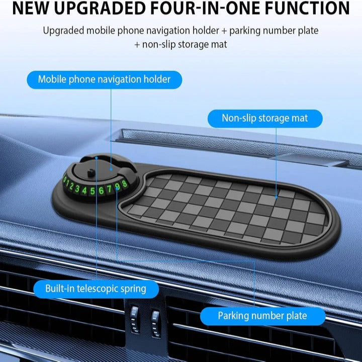 Versatile Dashboard Phone Mount with Storage Solutions