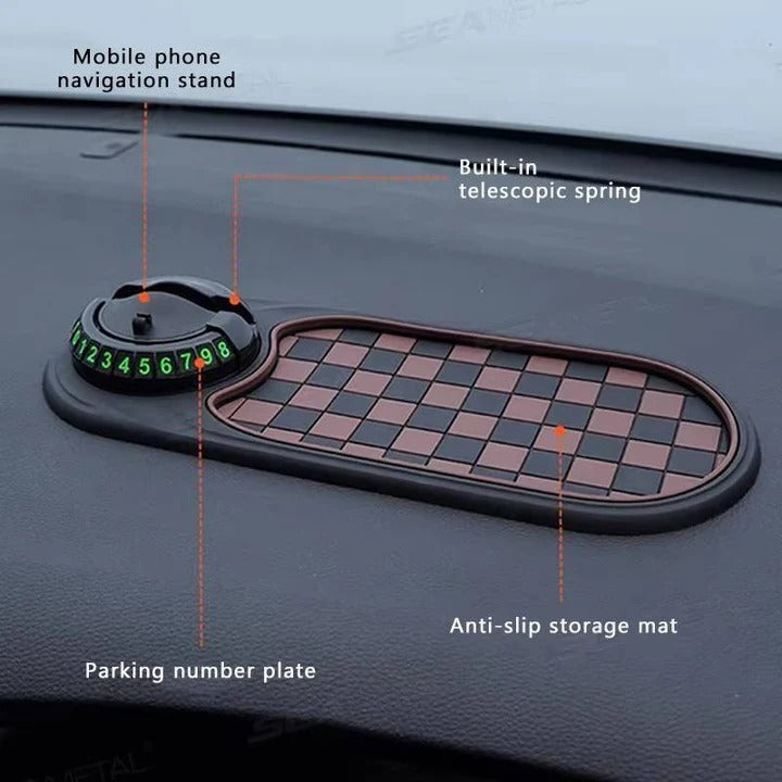 Versatile Dashboard Phone Mount with Storage Solutions