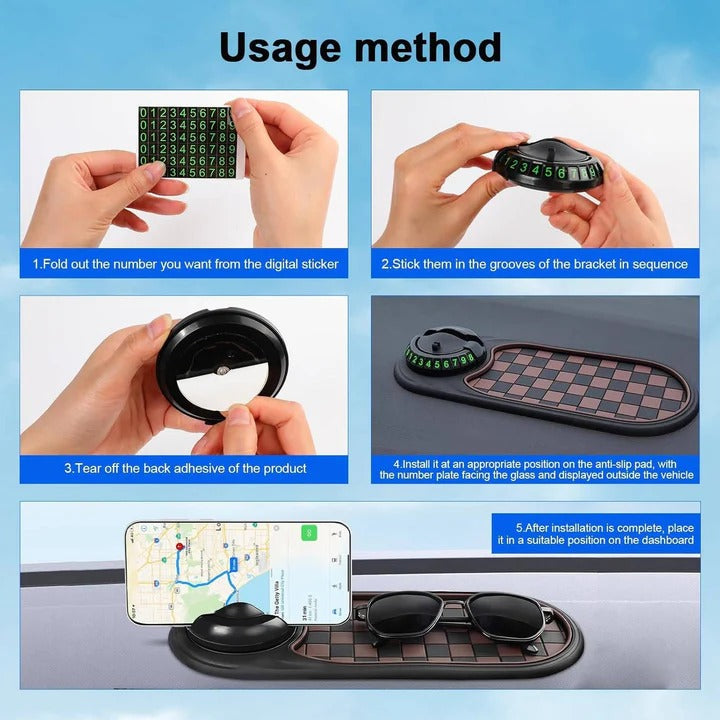 Versatile Dashboard Phone Mount with Storage Solutions