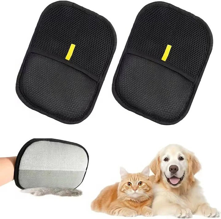 Pet Hair Remover Glove Duo for Effortless Grooming