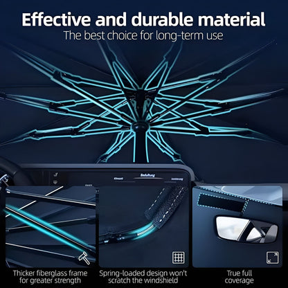 Compact Car Windshield Protector with Umbrella Design