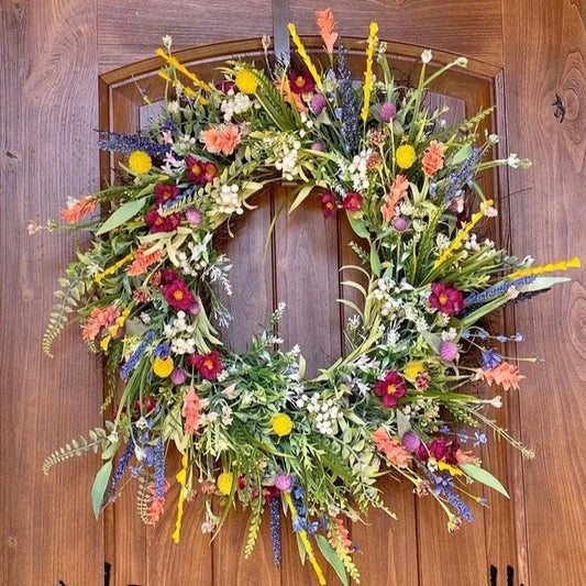 Vibrant Faux Floral Wreath for Year-Round Home Elegance