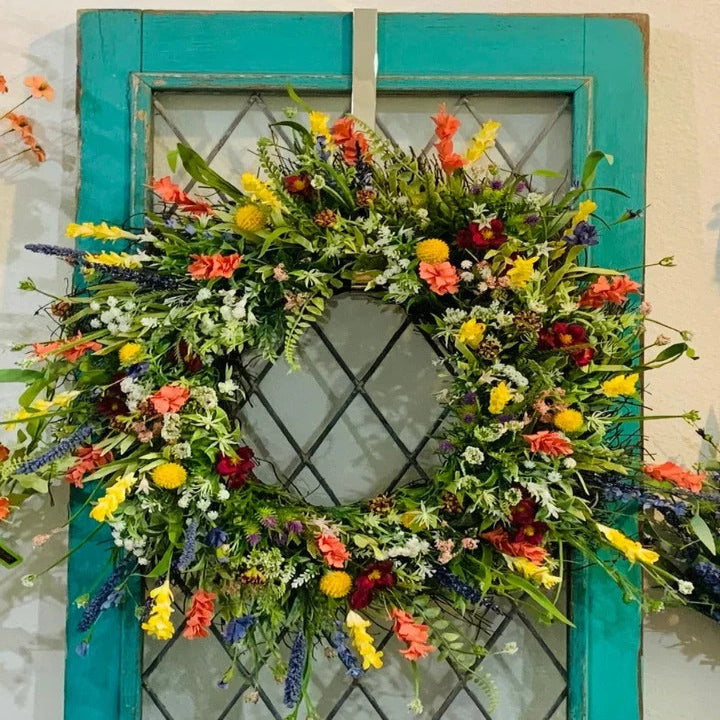 Vibrant Faux Floral Wreath for Year-Round Home Elegance