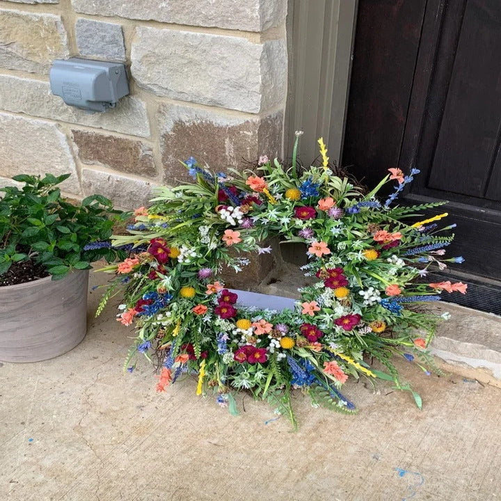 Vibrant Faux Floral Wreath for Year-Round Home Elegance