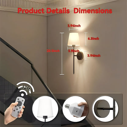 Cordless Ambient Wall Lights with Customizable Colors, Set of 2