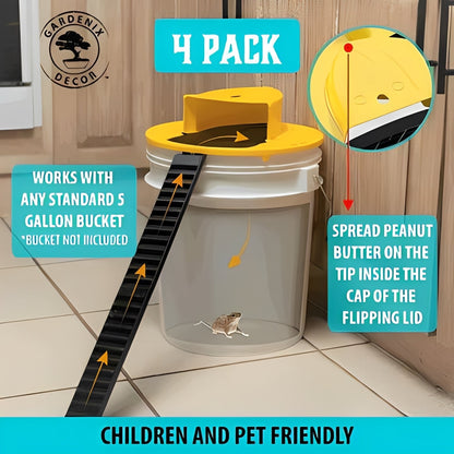 Smart Bucket Lid Rodent Catcher, Pack of 4