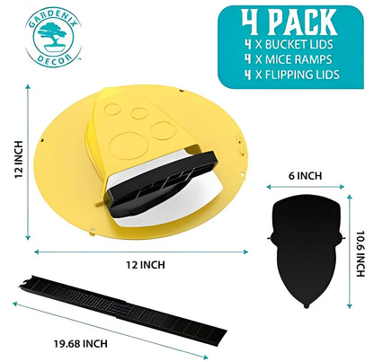 Smart Bucket Lid Rodent Catcher, Pack of 4