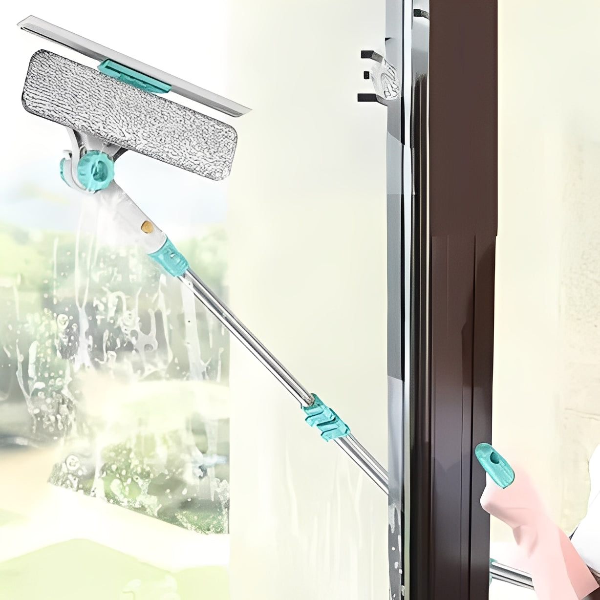 Extendable Window Cleaner Brush with Flexible Head