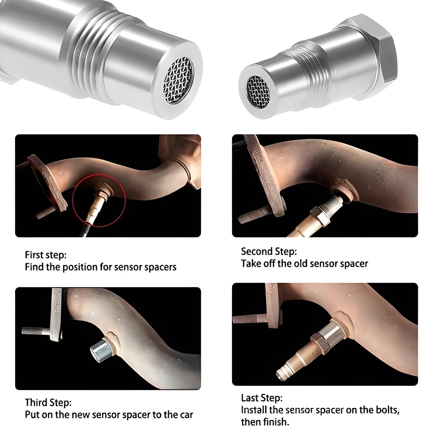 Stainless Steel O2 Sensor Offset Adapter for Custom Exhausts