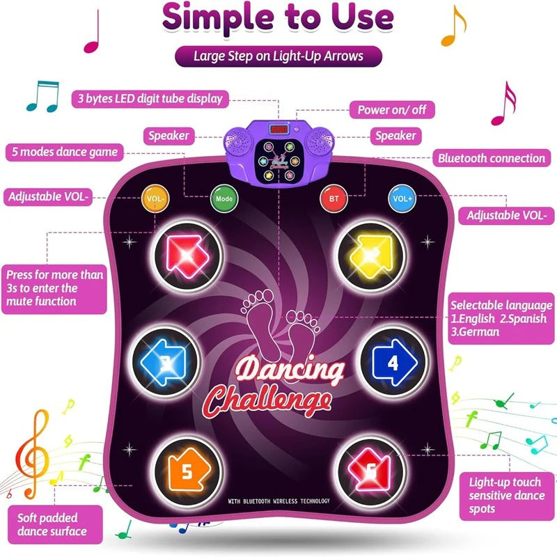 Fun & Engaging Dance Activity Mat with Music and Challenges