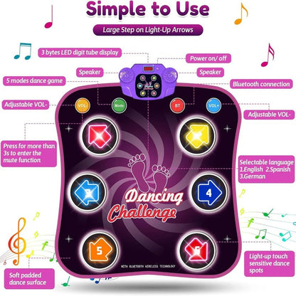 Fun & Engaging Dance Activity Mat with Music and Challenges
