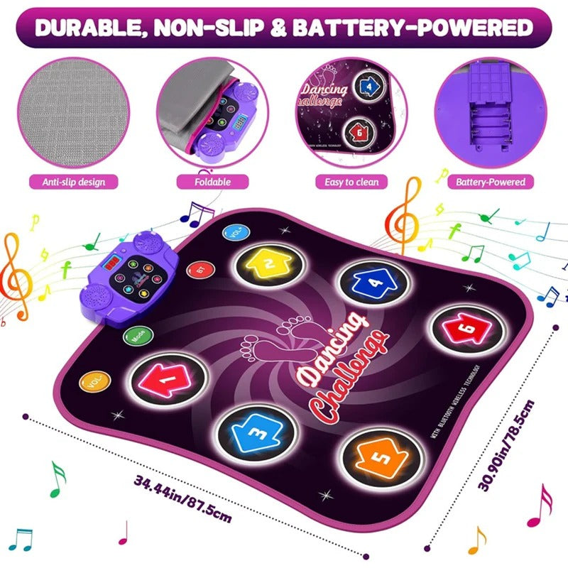 Fun & Engaging Dance Activity Mat with Music and Challenges