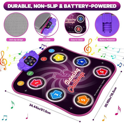 Fun & Engaging Dance Activity Mat with Music and Challenges