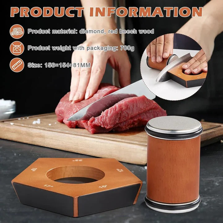 Precision Manual Knife Sharpener with Diamond Wheel Technology