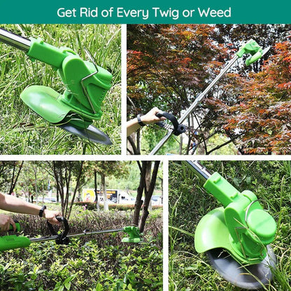 Rechargeable Cordless Lawn Edger with Customizable Handle and Blades