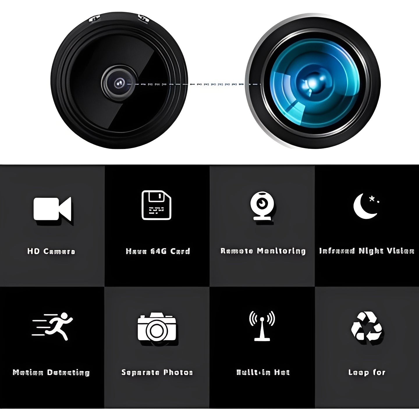 Versatile Wireless Camera with Magnetic Mount and Rechargeable Battery