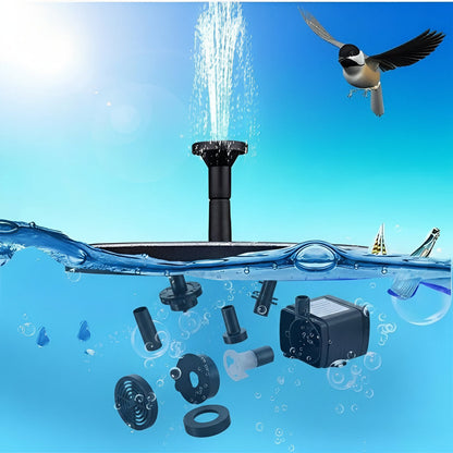 Solar-Powered Floating Fountain for Birdbaths and Ponds