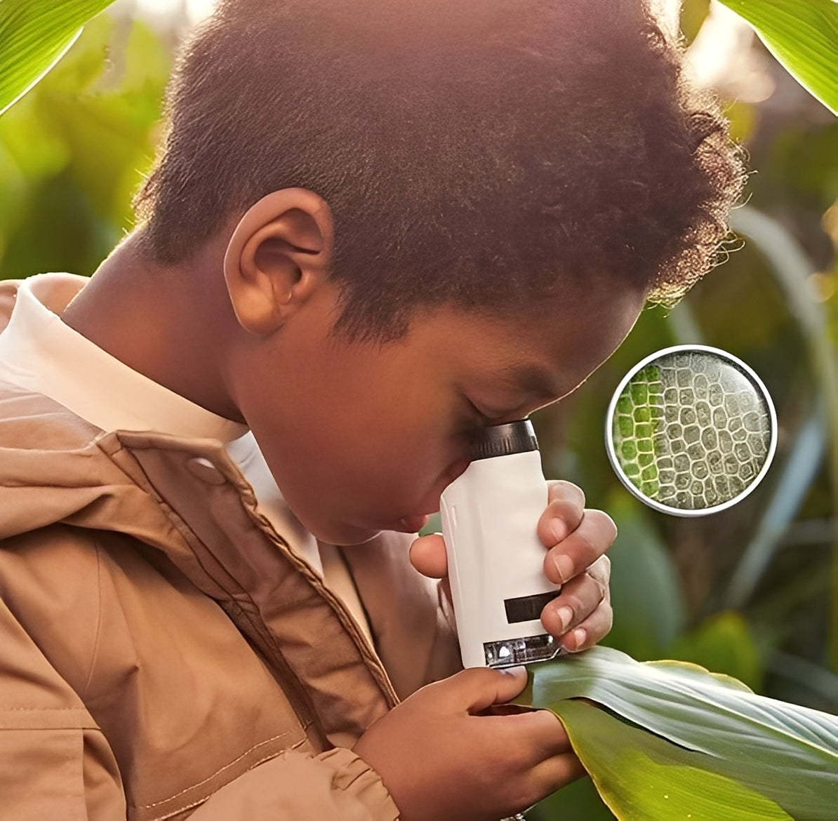 Compact Kids Microscope with LED Light and Zoom Feature