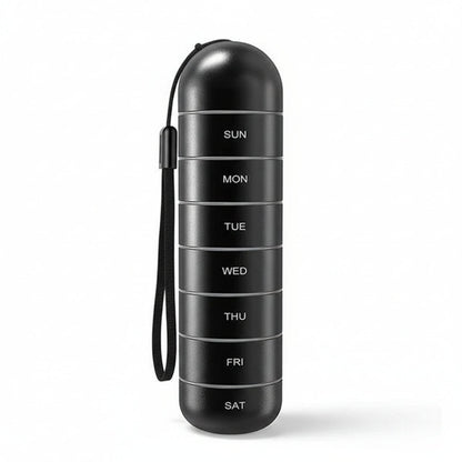 Compact Aluminum Pill Organizer with 7 Sections for Travel