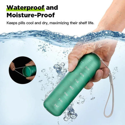 Compact Aluminum Pill Organizer with 7 Sections for Travel