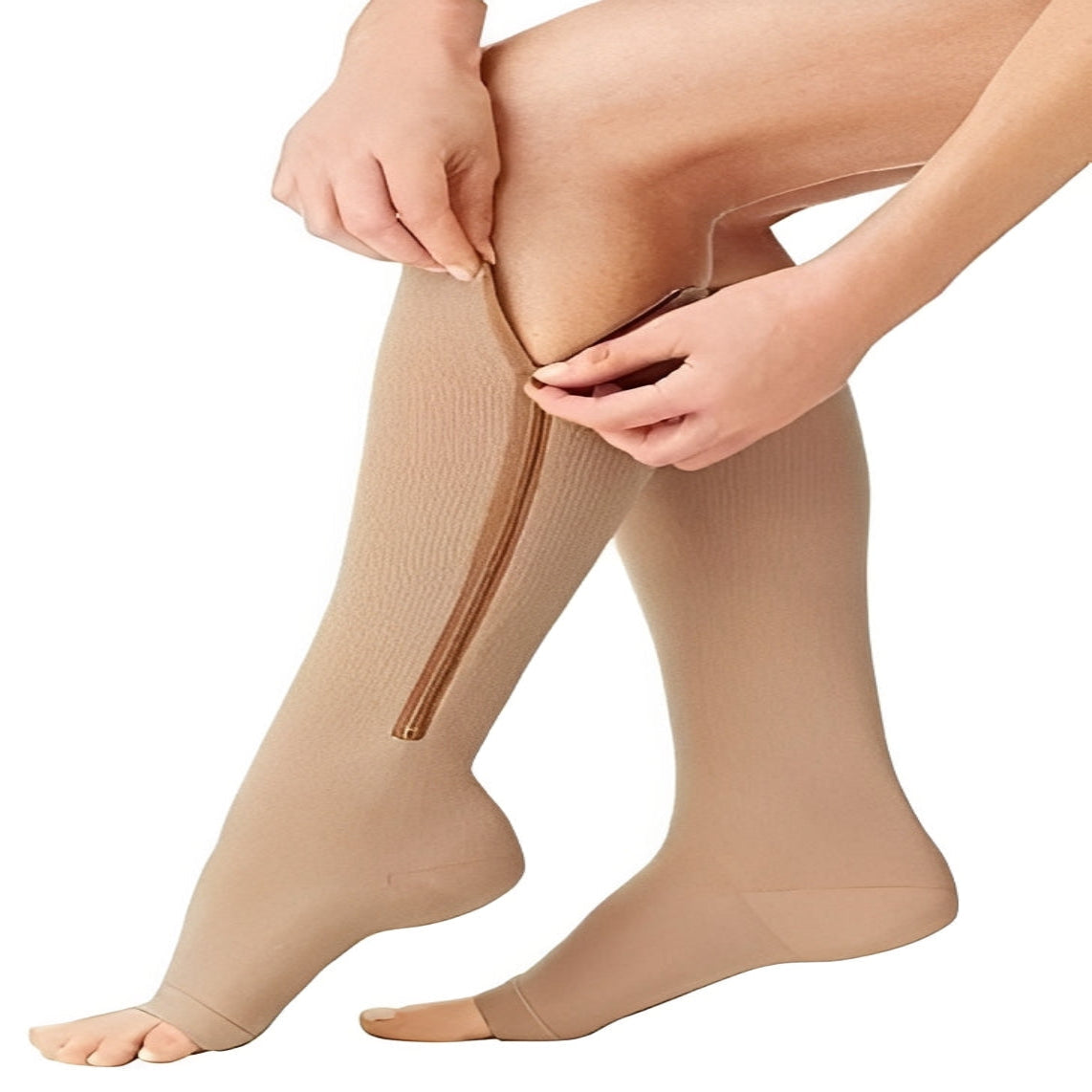 Zippered Compression Socks with Protective Fabric Lining