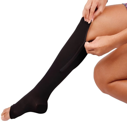 Zippered Compression Socks with Protective Fabric Lining
