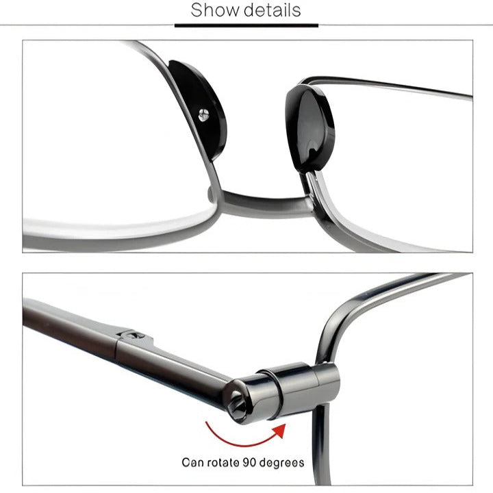 Compact Folding Glasses with Durable Stainless Steel Frame