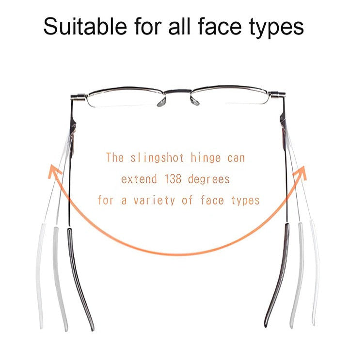 Compact Folding Glasses with Durable Stainless Steel Frame