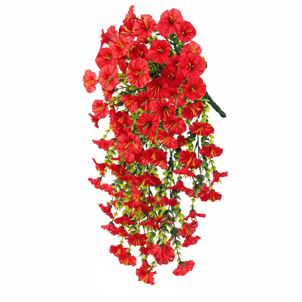 Vibrant Faux Morning Glory Garland for Indoor and Outdoor Use