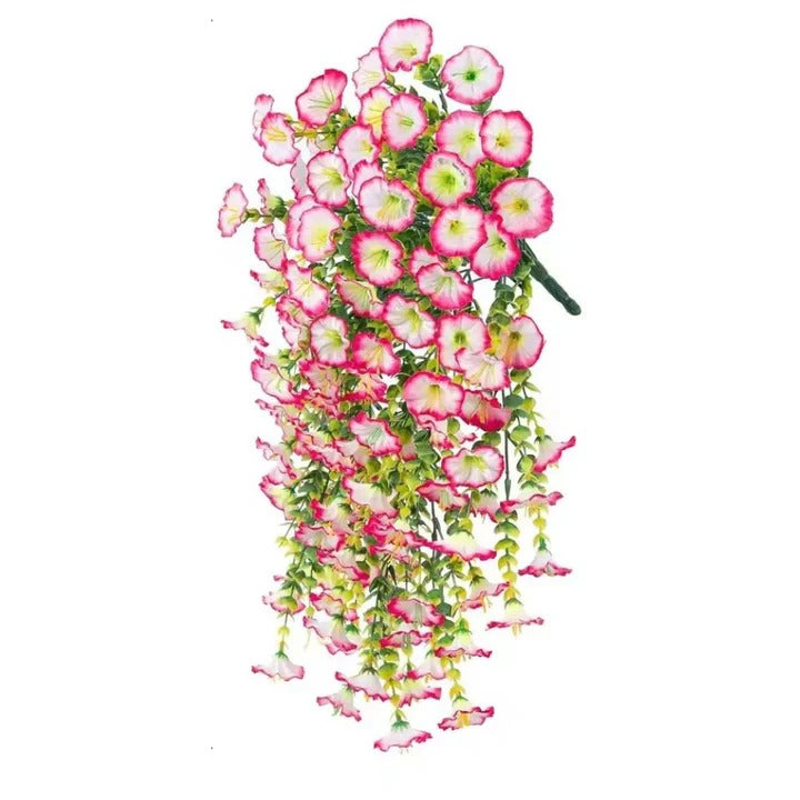Vibrant Faux Morning Glory Garland for Indoor and Outdoor Use