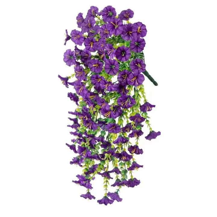 Vibrant Faux Morning Glory Garland for Indoor and Outdoor Use