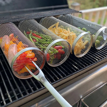 360-Degree Rotating Grill Basket for Perfectly Cooked Meals