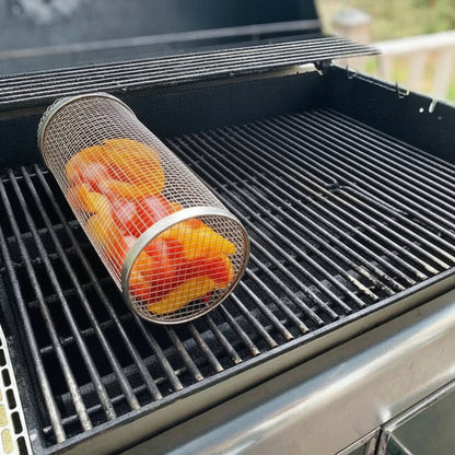 360-Degree Rotating Grill Basket for Perfectly Cooked Meals