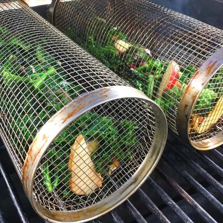 360-Degree Rotating Grill Basket for Perfectly Cooked Meals
