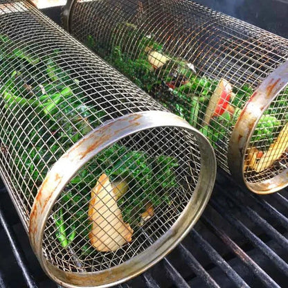 360-Degree Rotating Grill Basket for Perfectly Cooked Meals