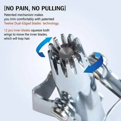 Ergonomic Manual Stainless Steel Nose and Ear Hair Clipper