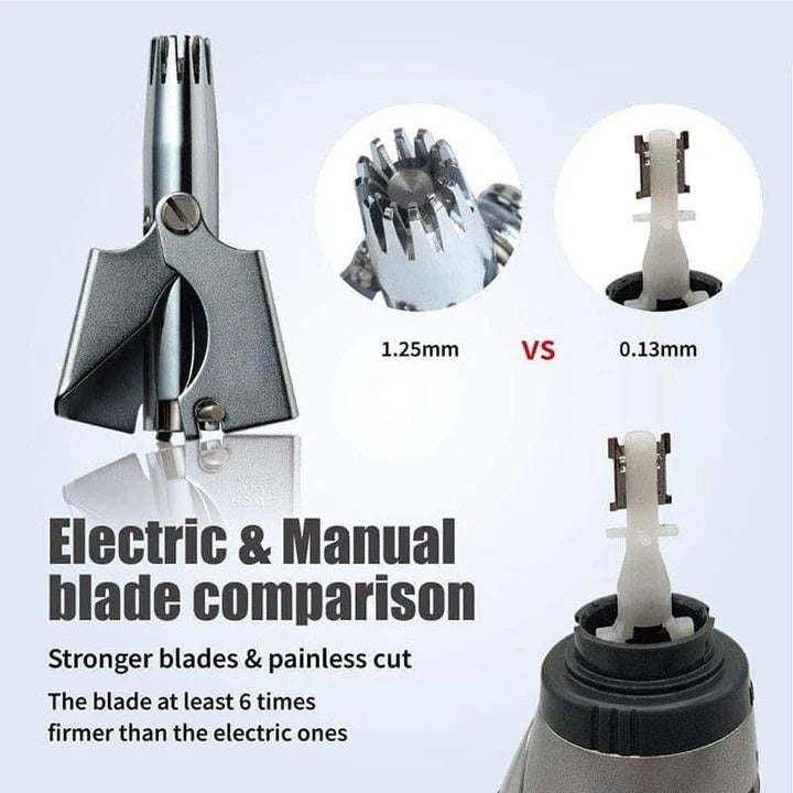 Ergonomic Manual Stainless Steel Nose and Ear Hair Clipper