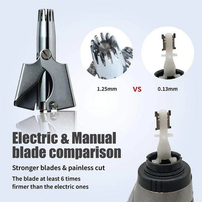 Ergonomic Manual Stainless Steel Nose and Ear Hair Clipper