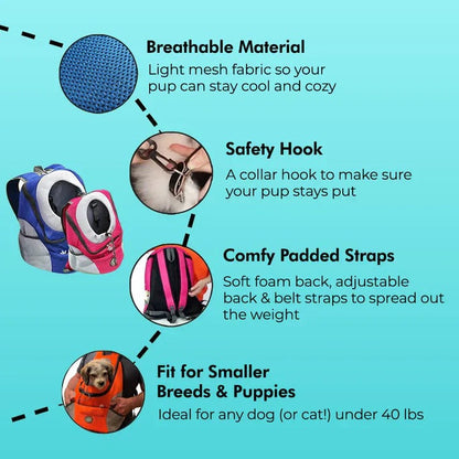 Cozy Companion Pet Backpack with Custom Fit Straps