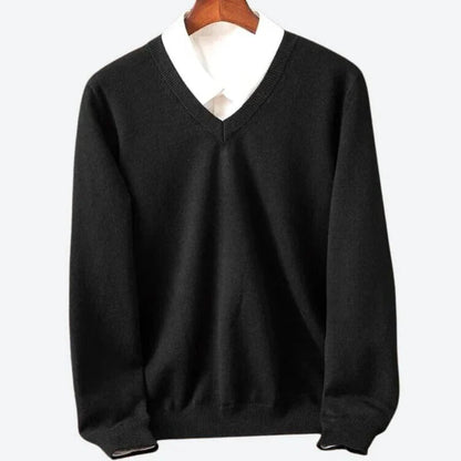 Men's Luxurious V-Neck Cashmere Pullover Sweater