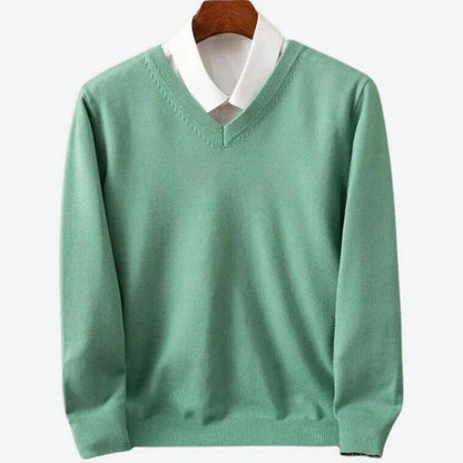Men's Luxurious V-Neck Cashmere Pullover Sweater