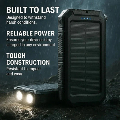 Versatile 30,000mAh Solar-Powered USB Charger