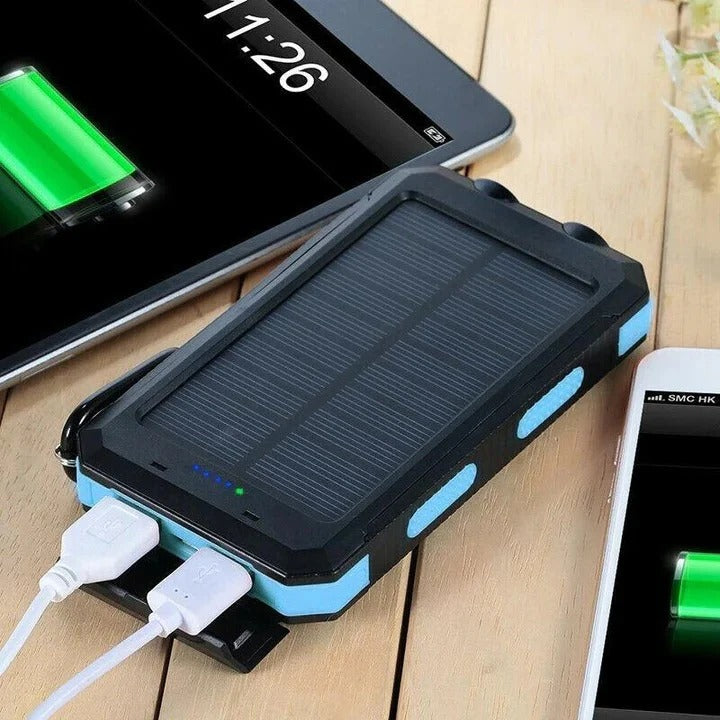 Versatile 30,000mAh Solar-Powered USB Charger