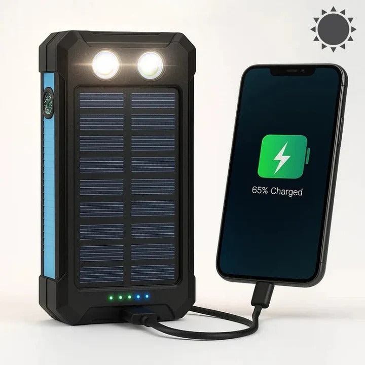 Versatile 30,000mAh Solar-Powered USB Charger