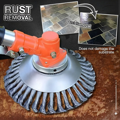 Heavy-Duty Steel Brush Head for Precision Grass Trimming