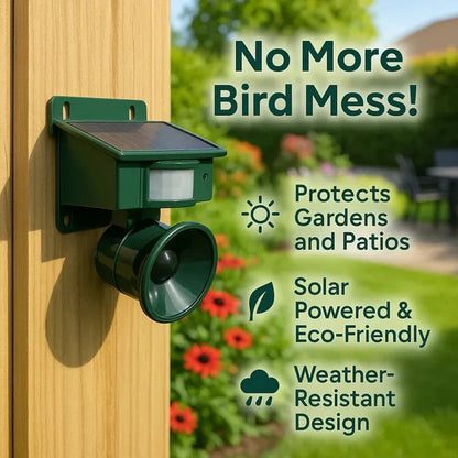 Solar-Powered Motion-Activated Sound Deterrent for Birds