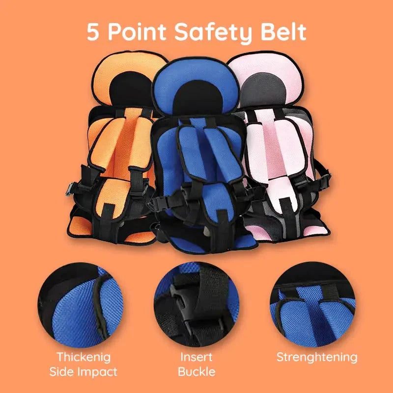 Child Safety Seat Cushion with Adjustable Harness System